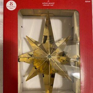 ASHLAND Christmas GOLDEN LIGHTED TREE TOPPER with Clear Cord 1pc